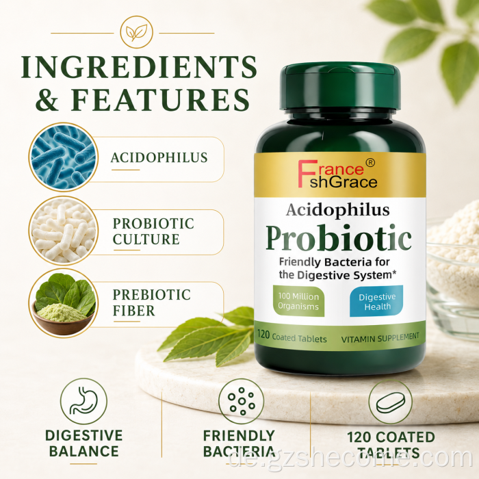 Shecome Acidophilus Probiotische Tabletten für die Verdauungsgesundheit